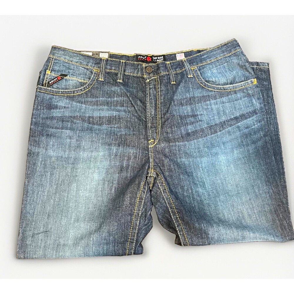 Ariat Work FR Mens M4 CAT 2 Bootcut High Rise Blue Denim DuraStretch 46x30 NWT